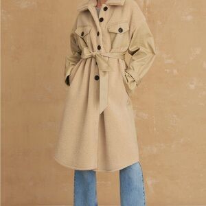Marissa Webb FRANKIE SHERPA COATED CANVAS TRENCH